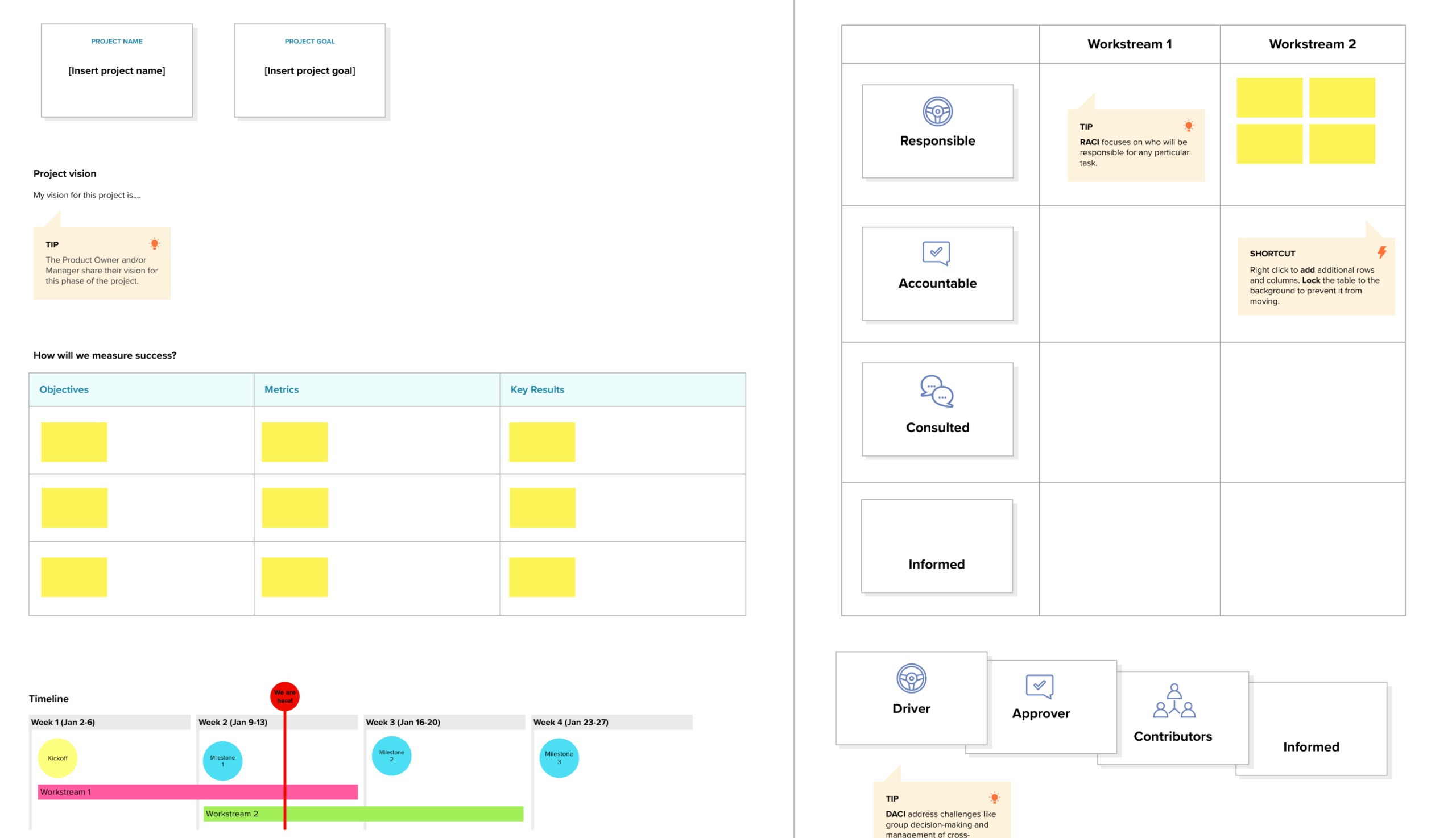 Project planning template Mural
